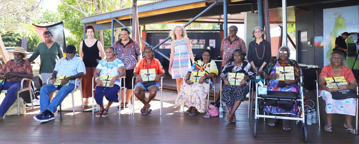 Members of the Parents and Learning team with Napranum Elders and community members at the launch of We Look, We Find in Weipa last week.