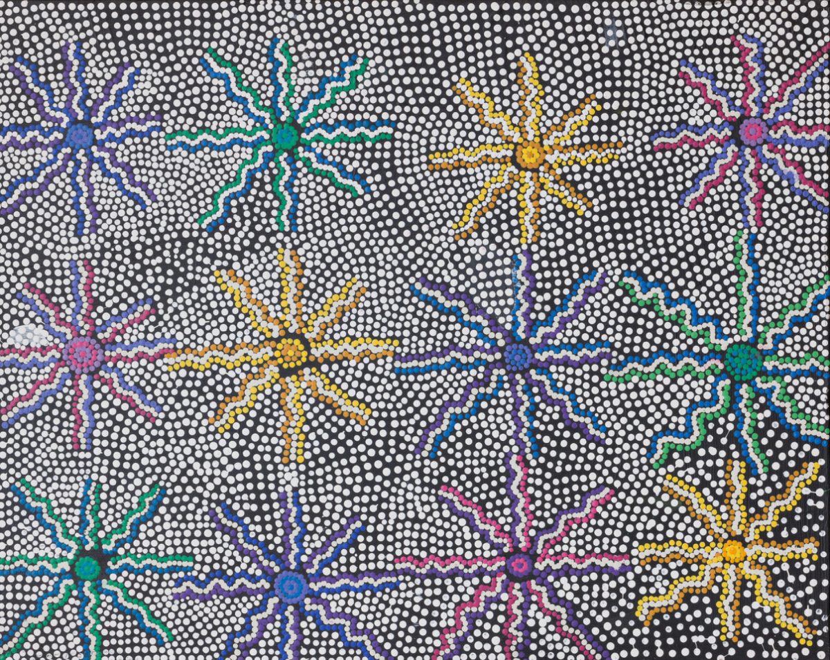 Olivia Pootchemunka's work Morning Star is part of an exhibition at UMI Arts in Cairns.