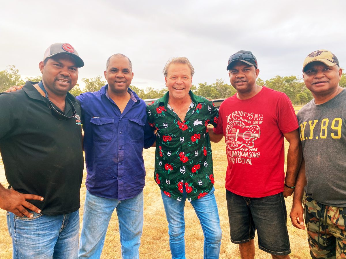The Harrigan boys – Porky, Dylan, Pando and Cliff with friend and country music icon Troy Cassar-Daley, who is returning to the Cape this week.
