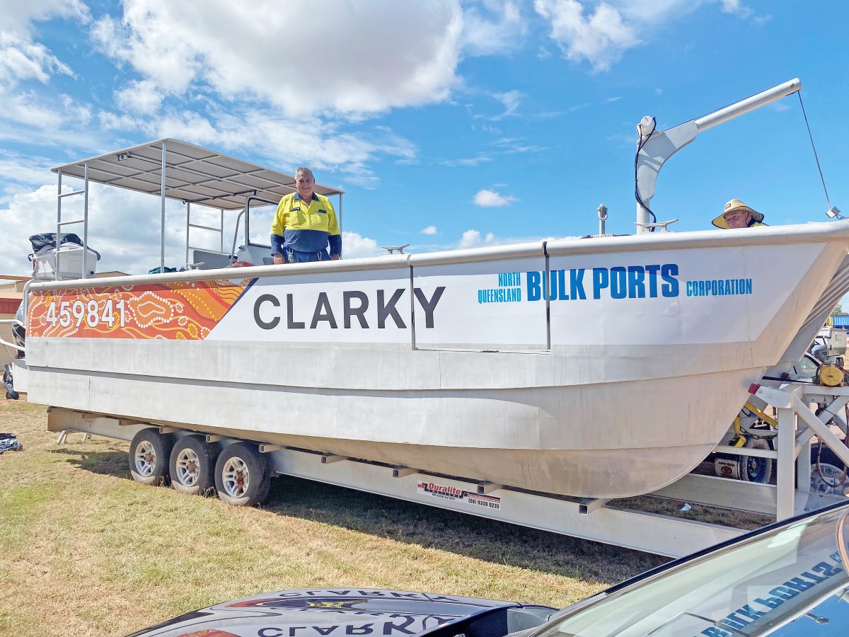 Clarky with the boat that was recently named in his honour.