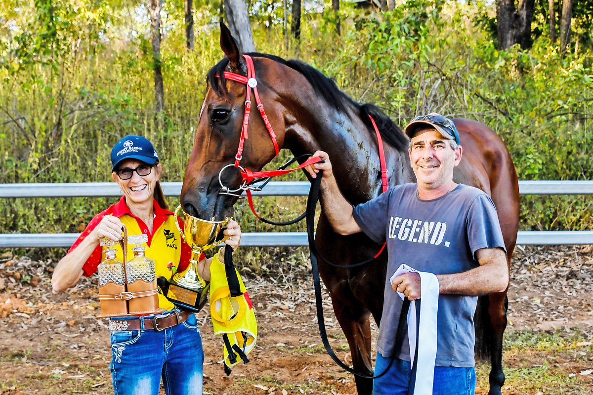 Renee Schluenz and Justin Lewis after Forgatio won the Laura Cup on Saturday. Picture: Peter Roy Photography