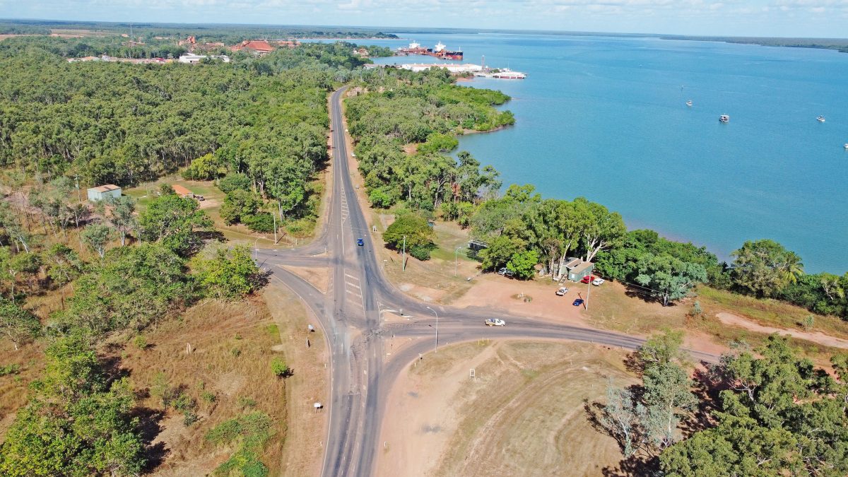 The Evans Landing intersection provides access to Weipa's industrial area and main boat ramp.