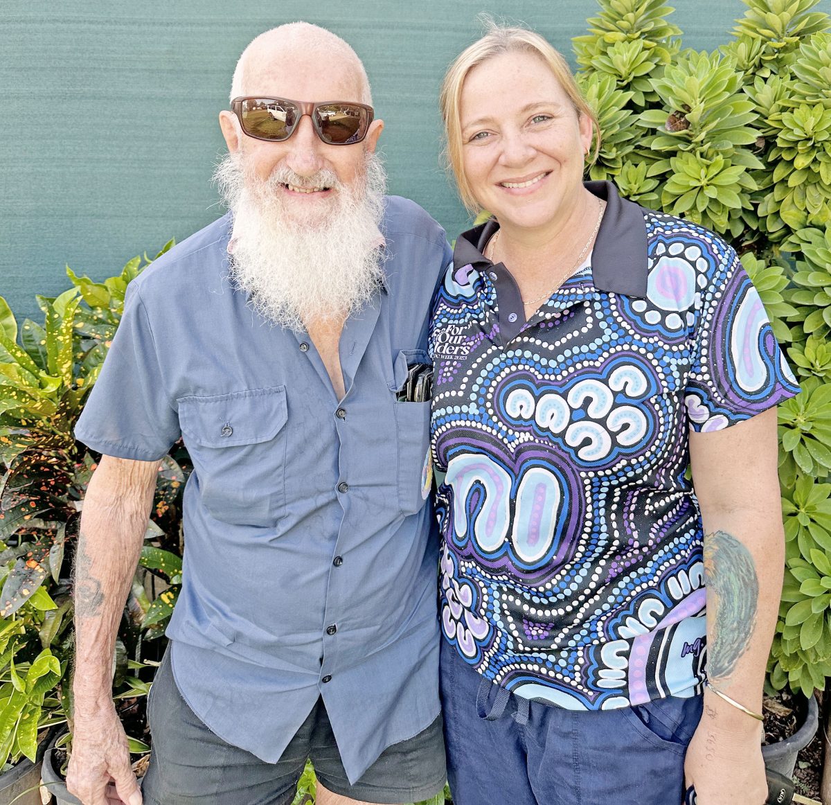 Weipa resident and Support@Home client Dennis ‘Des’ Glanville with clinical nurse Jenna McKeon.