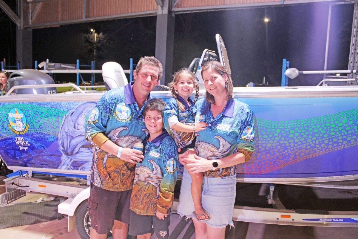 The winners of the main prize boat last year were the Hamill family – Chris and wife Lani with children Lachie and Miley.