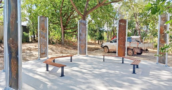 Coen yarning circle first installation for Cape sculpture trail