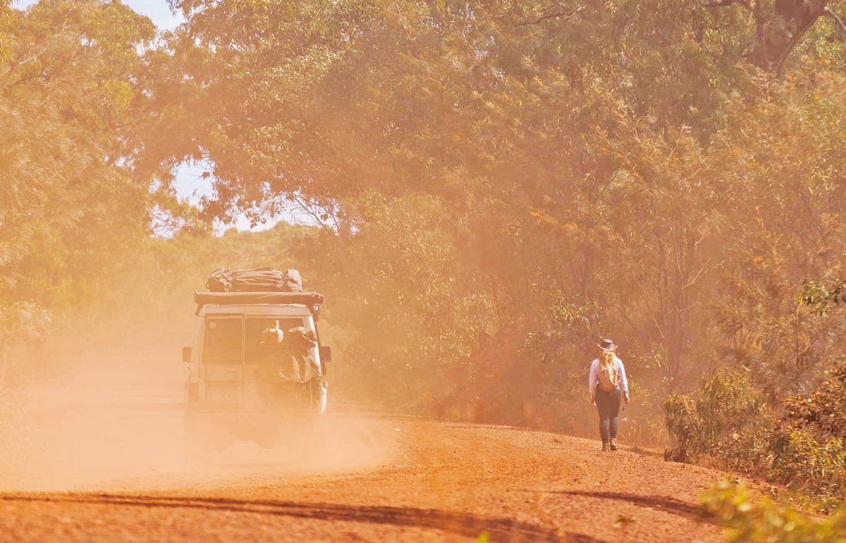 It was a dry and dusty walk through Cape York but about 30 cars a day stopped to have a chat.