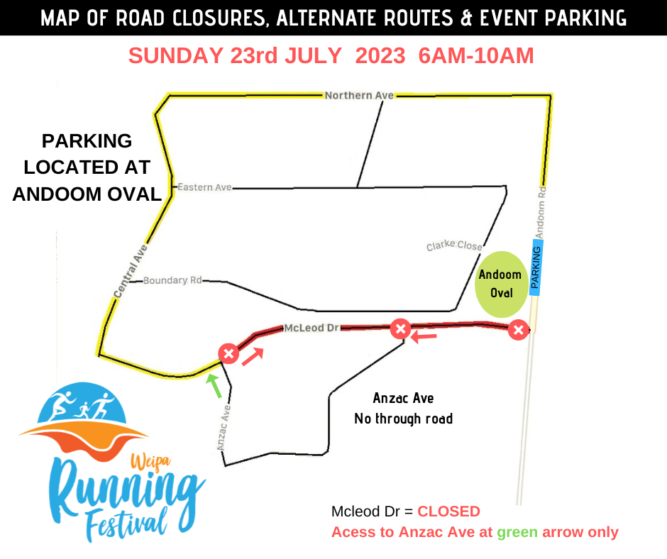 There will be a four-hour road closure on Sunday morning to accommodate the event. A detour will be in place.