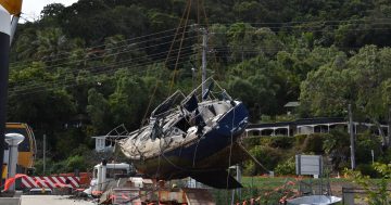 Maritime Safety removes derelict yacht from Cooktown foreshore