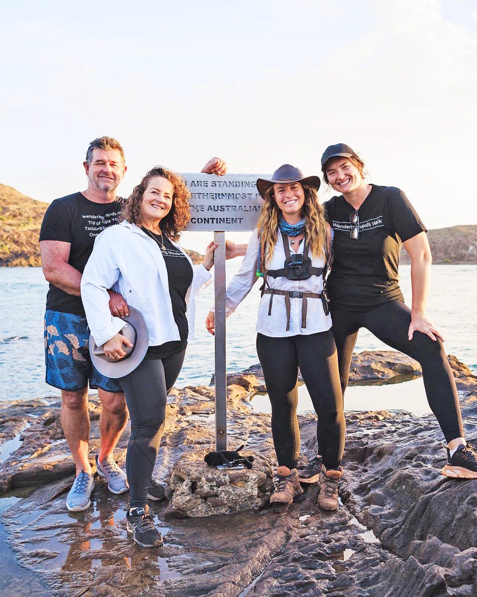 Mental health advocate Bailey Seamer with her family at the Tip of Cape York Peninsula.