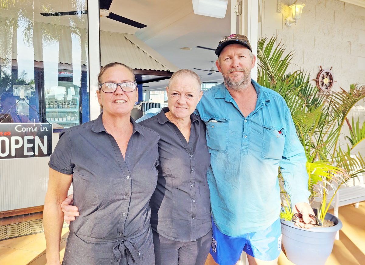 Meg Barrett, Donna Smith and Damian Barrett are welcoming diners to The Wharf Kitchen.