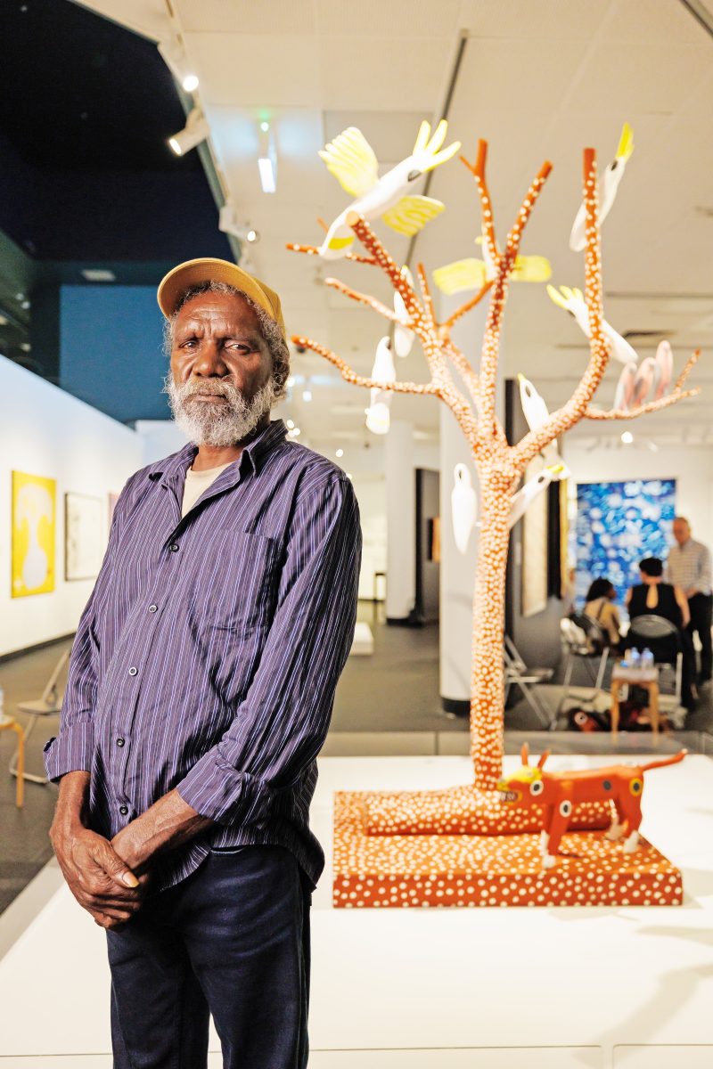 Aurukun artist Keith Wikmunea was announced as the winner of the Telstra Art Award in Darwin on Friday night.