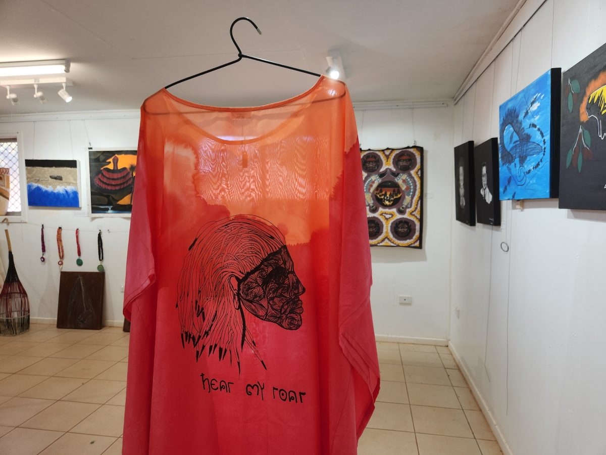 Silk kaftan produced at NPA Art workshop in New Mapoon. 