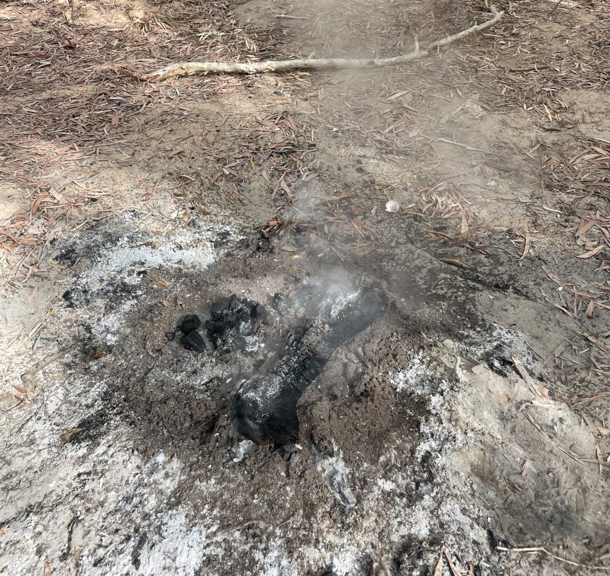 Doused fire.