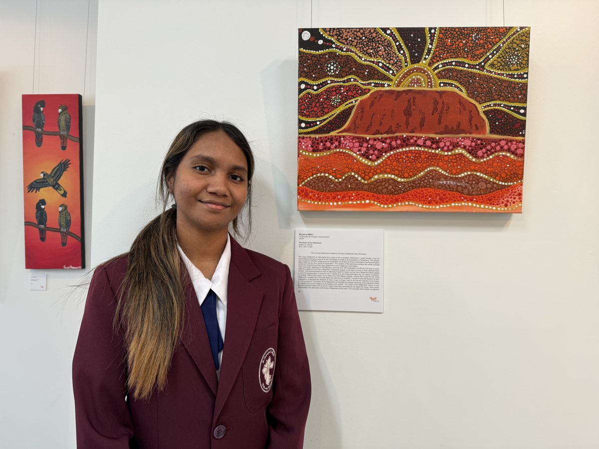 Shyanne Miller with her painting