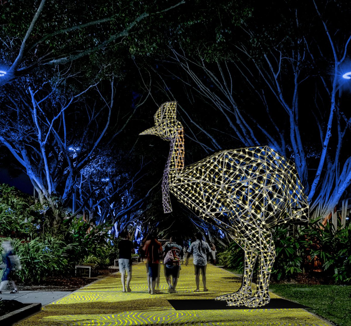 Cassowary sculpture rendition