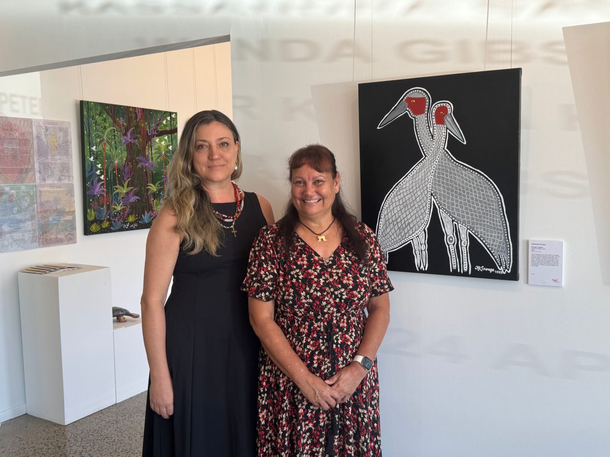 Exhibition and gallery officer Aleksandra Kostic D and artist Kassandra Savage