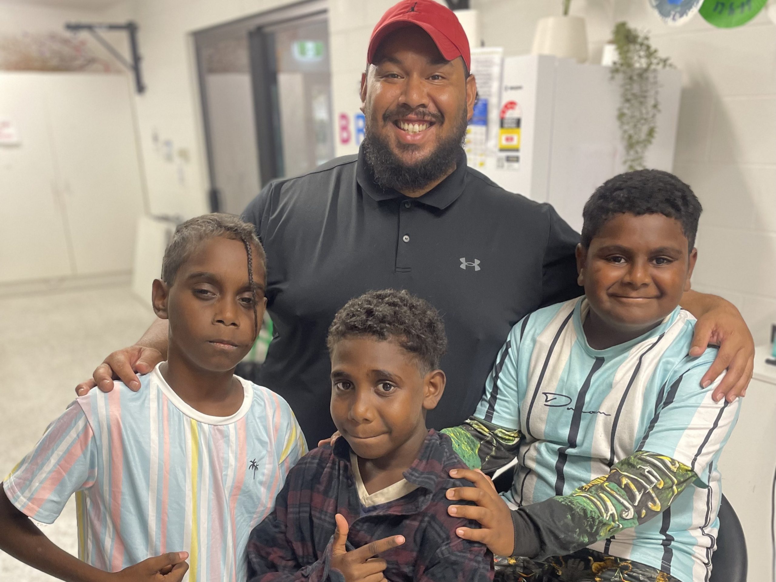 Axe the Barber with Napranum PCYC kids