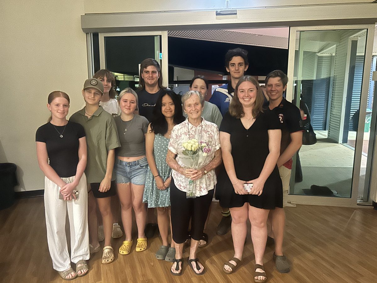 Mrs Maskill with current WCC year 12 students
