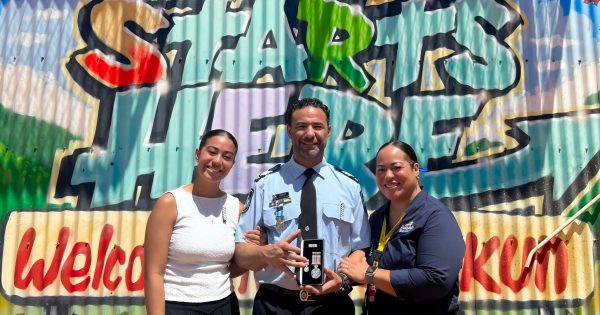 Honoured Aurukun sergeant dedicates police medal to family