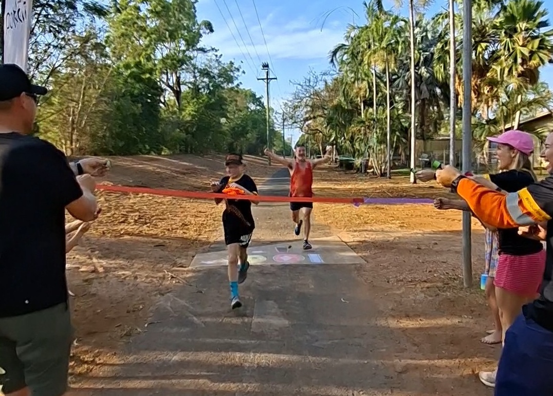 Runners at the finish line.