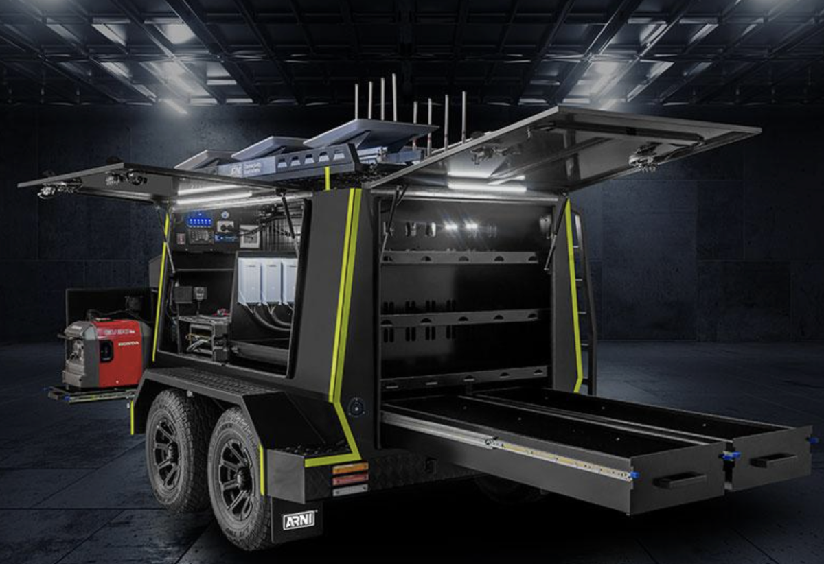 An Airbridge Resilient Network Infrastructure (ARNI) trailer.