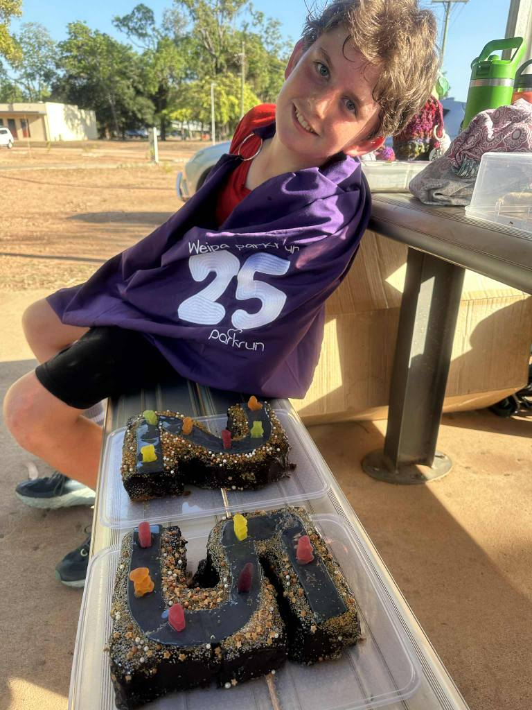 Arthur Campbell and a 25 cake.