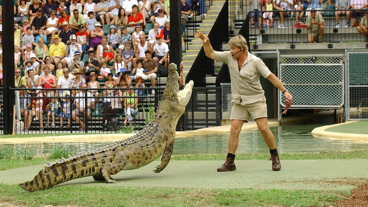 Australia Zoo - Steve Irwin and crocodile