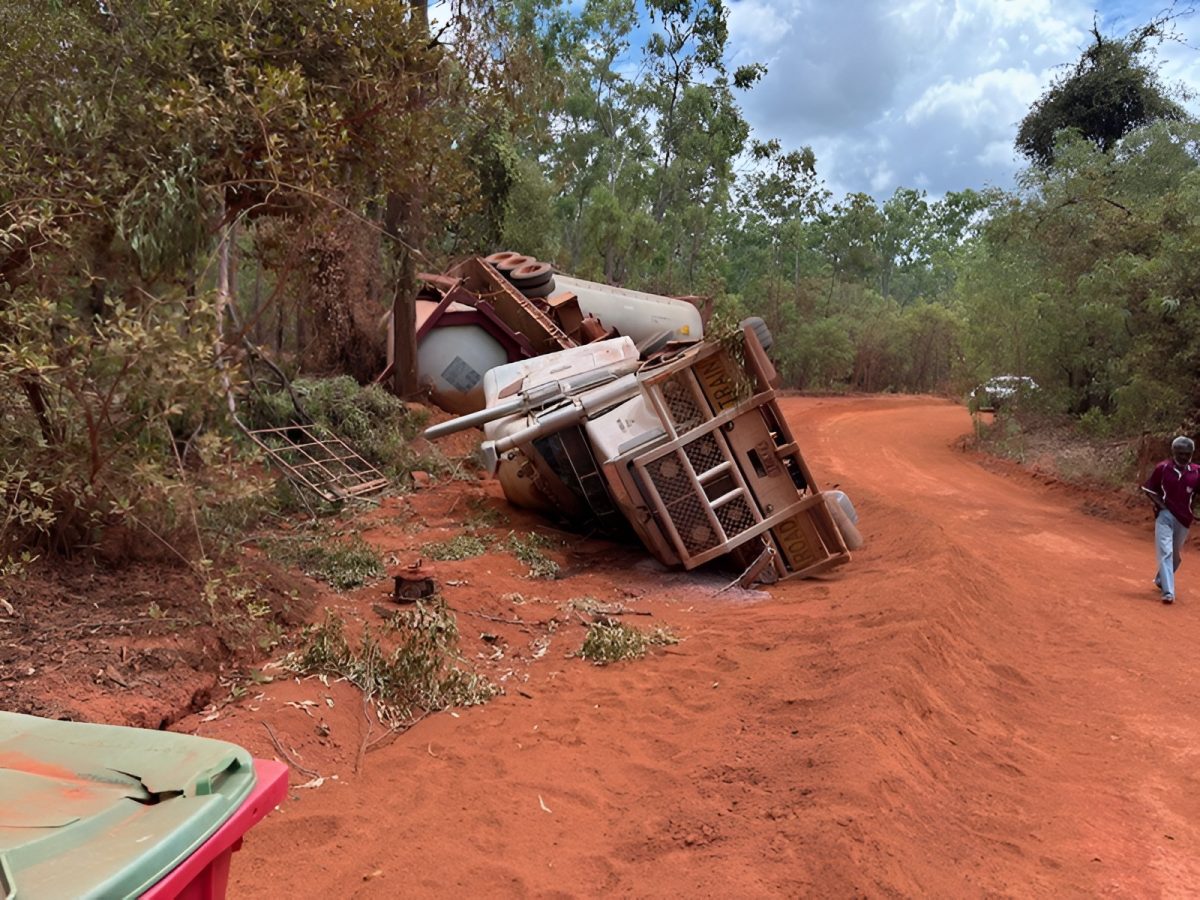 Road train rollover