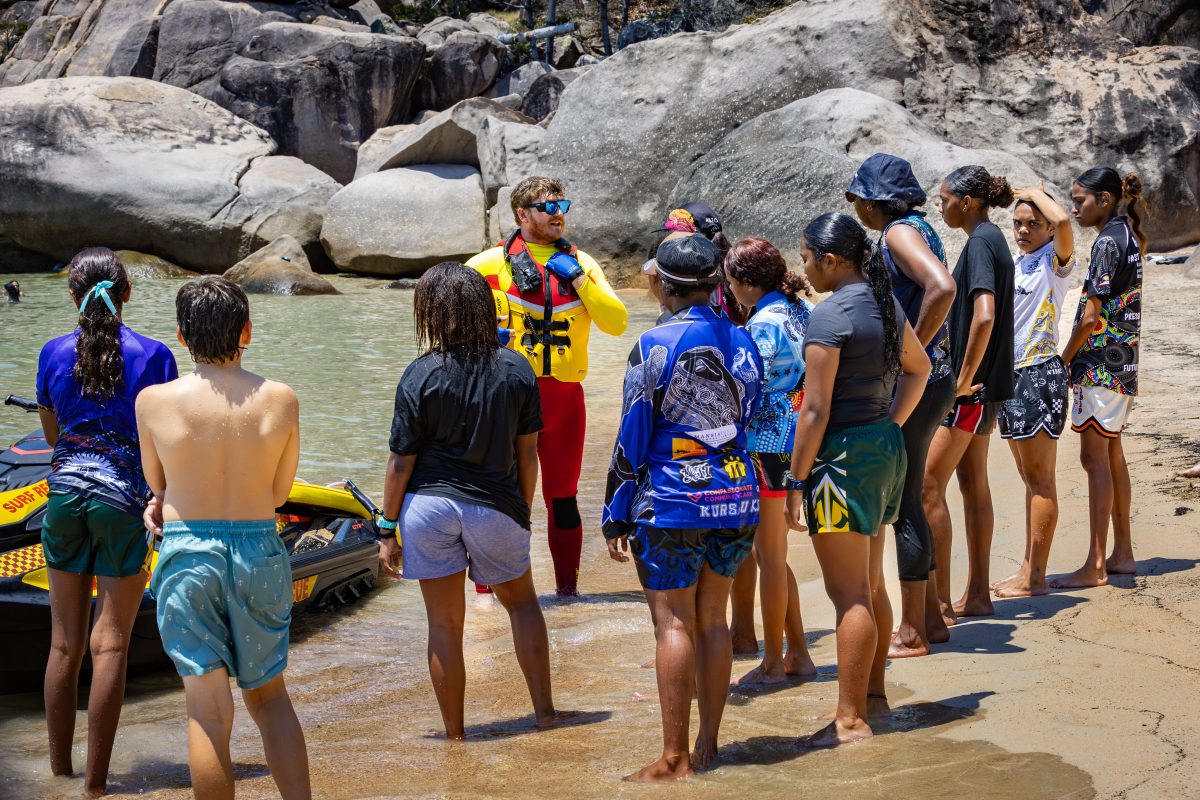 Lifesaver speaks to young people.