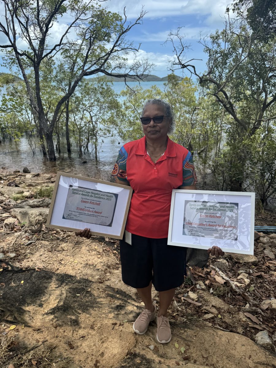 Gwen Ketchell holds two awards.