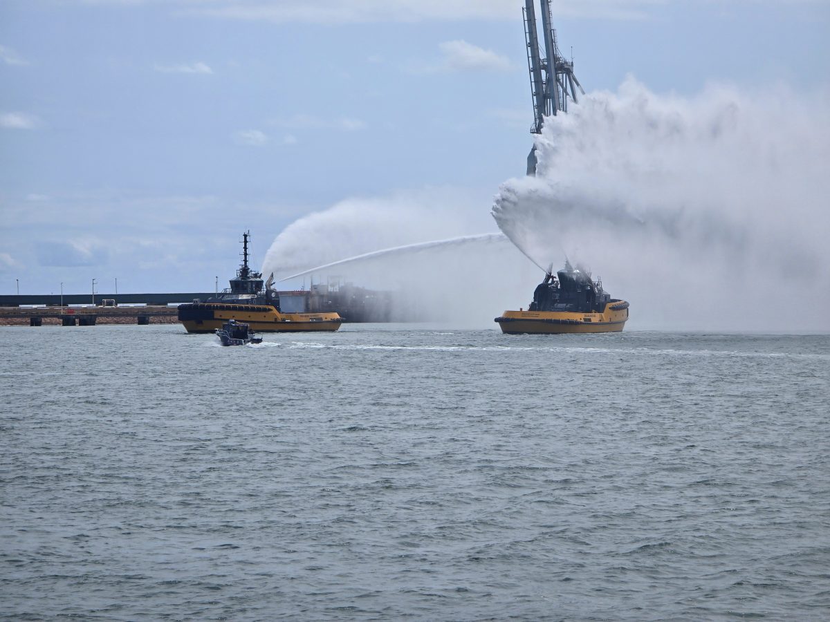 A ceremonial marine cannon send-off gets Jamie’s custom-built seven-metre vessel underway