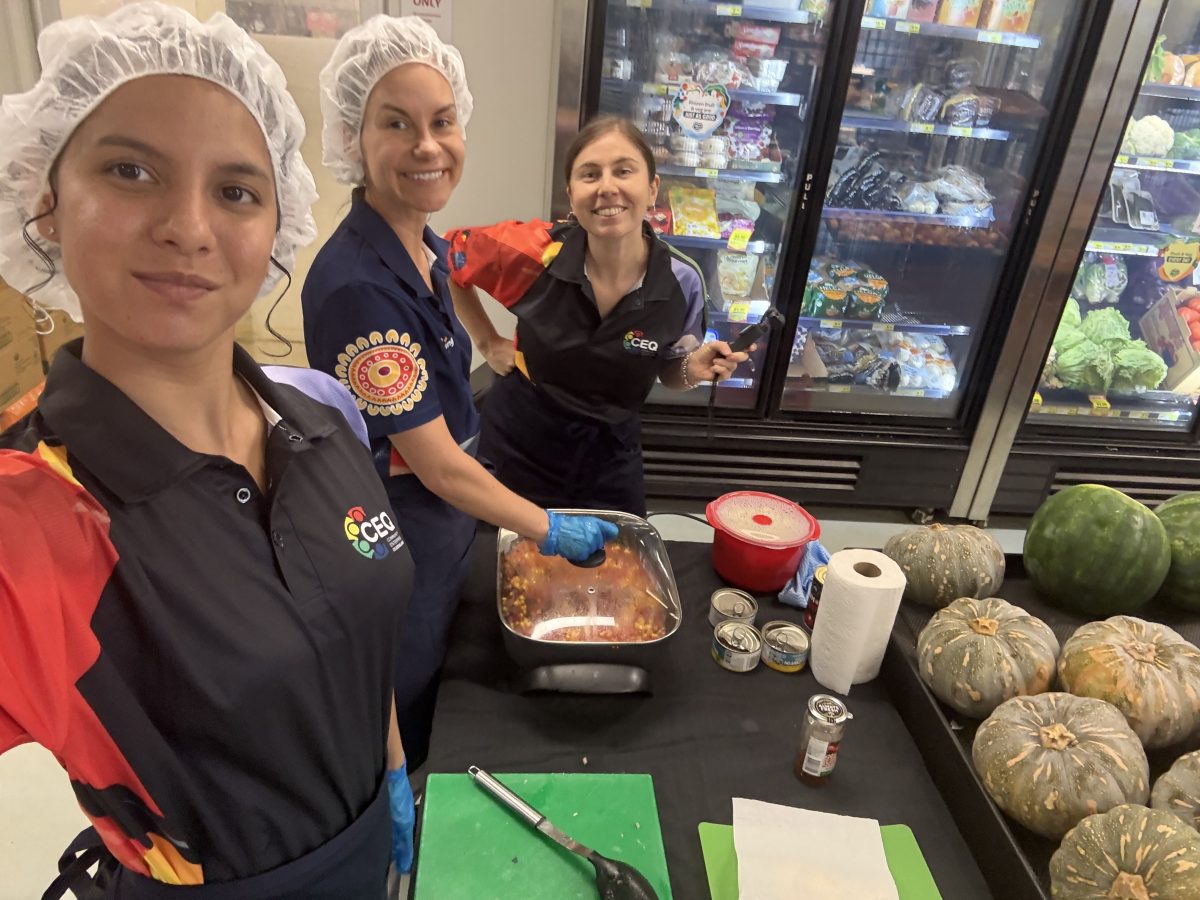 Maletta See Kee, Sarah Christensen from Health & Wellbeing Queensland and CEQ store nutritionist Georgia Day.