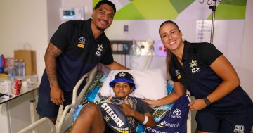 Thursday Island shark attack teen receives timely Cowboys visit