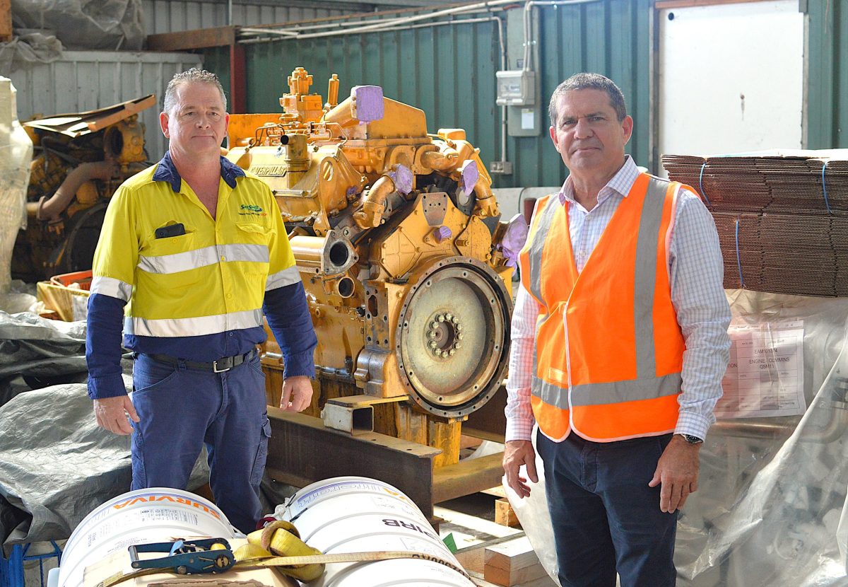 Sea Swift operations co-ordinator Damone Everall and executive chairman Chris Pearce.