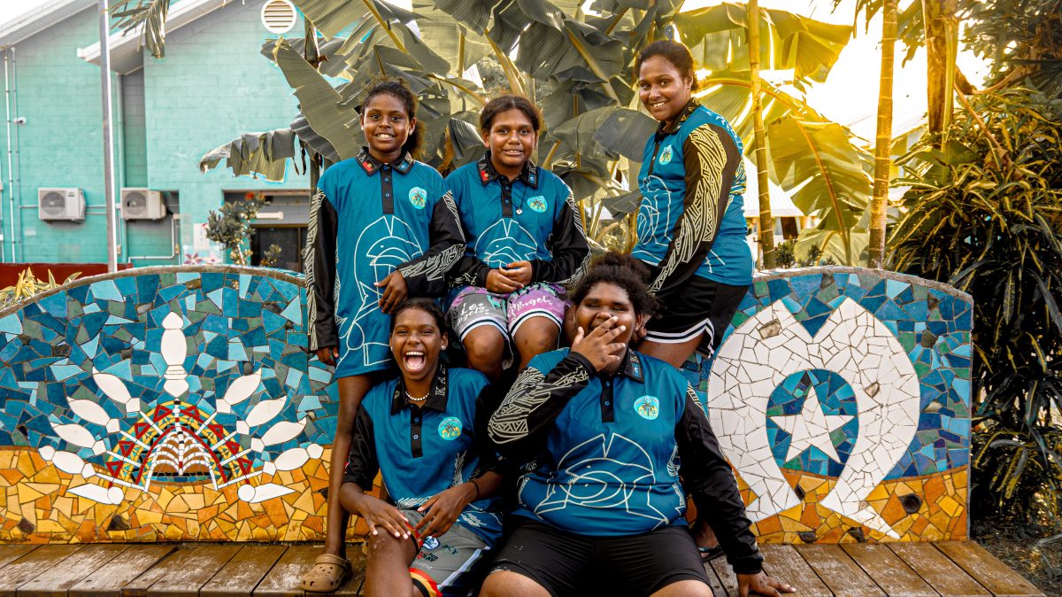 Five smiling Kaziw Meta boarders.