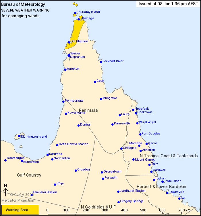 Northwestern Cape York and Torres Strait severe weather warning