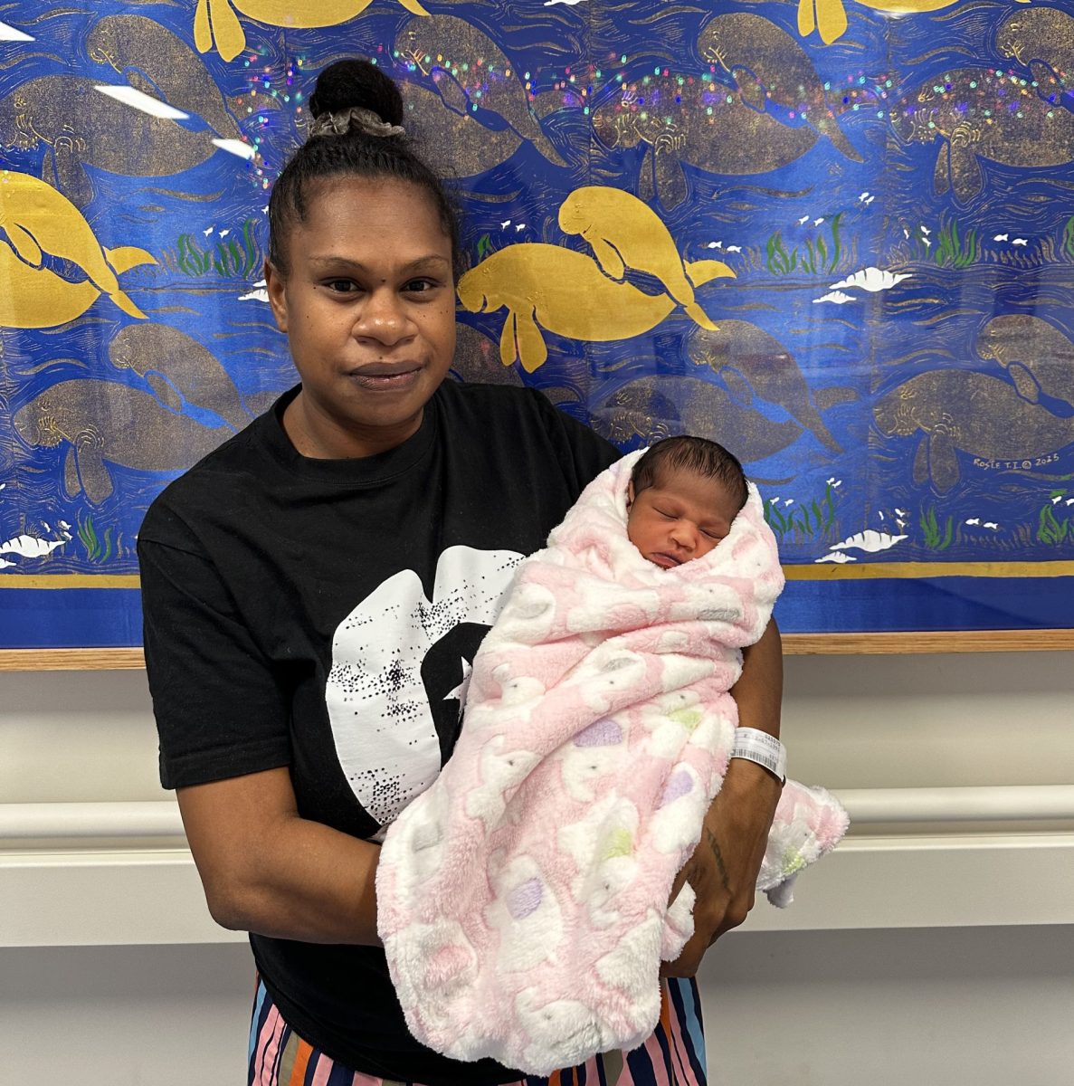 Yam Island mum Christina Baluz had the first TCHHS baby for 2026 when daughter Sanikah arrived at Thursday Island Hospital on 4 January. Photo: TCHHS.