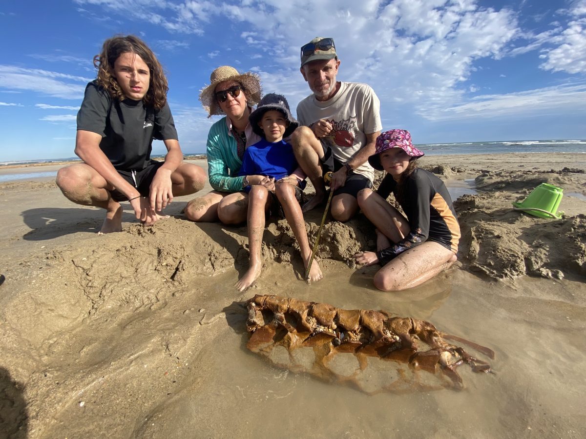 Davidson family with their fossil find