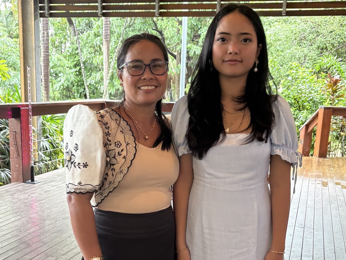 Esther Watson and daughter Angelica at the Weipa citizenship ceremony